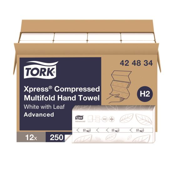 Xpress Compressed Multifold Hand Towels, 1-Ply, 8.3 x 9.25, White, 250/Pack, 12 Packs/Carton1