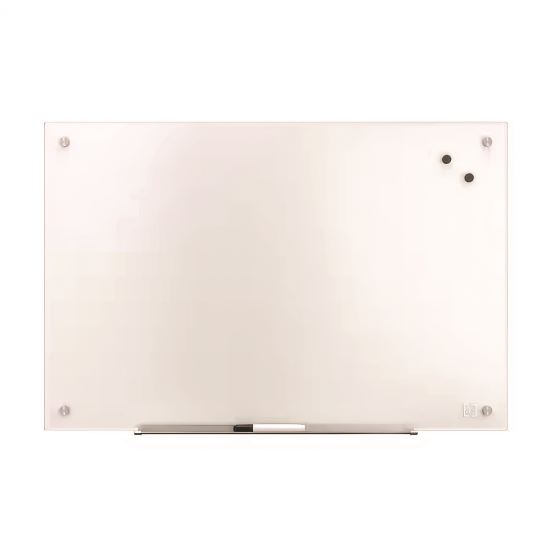 Magnetic Tempered Glass Dry Erase Board, 36" x 24", White Surface1