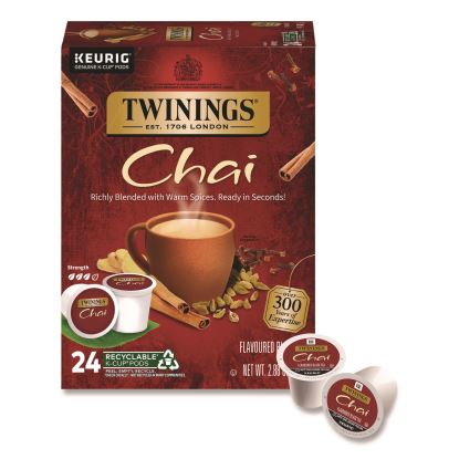 Tea K-Cups, Chai, 0.12 oz, 24/Box1