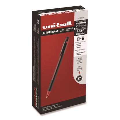 Jetstream 101 Hybrid Gel Pen, Stick, Bold 1 mm, Red Ink, Black/Red Barrel, Dozen1