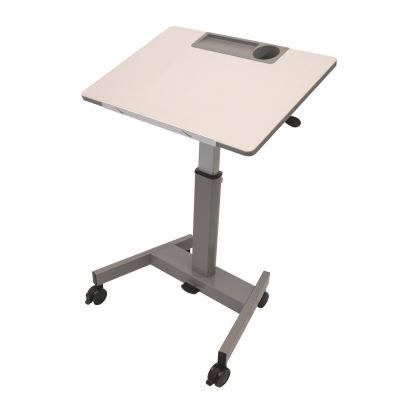 Pneumatic Adjustable Height Flip Top Student Desk, 27.5 x 19.5 x 26.25 to 42, White/Gray1