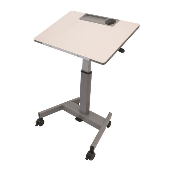 Pneumatic Adjustable Height Flip Top Student Desk, 27.5 x 19.5 x 26.25 to 42, White/Gray1
