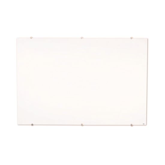 Magnetic Wall-Mounted Glass Board, 48" x 36", White Surface, Silver Aluminum Frame1