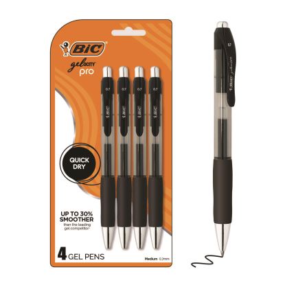 Gel-ocity Pro Gel Pen, Retractable, Medium 0.7 mm, Black Ink, Translucent Black/Black Barrel, 4/Pack1