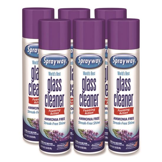 Glass Cleaner, Lavender, 19 oz Aerosol Spray, 6/Carton1