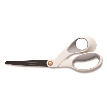 Premier SoftGrip Nonstick Scissors, 9.75" Long, 8" Cut Length, Offset White Handle1