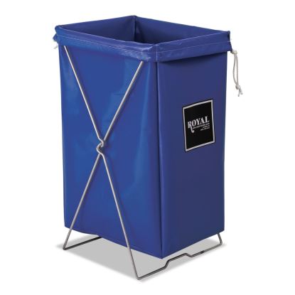 Hamper, Hamper Bag and Stand, 30 gal, 15w x 16d x 30h, Steel/Vinyl, Blue1