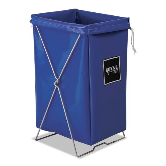 Hamper, Hamper Bag and Stand, 30 gal, 15w x 16d x 30h, Steel/Vinyl, Blue1