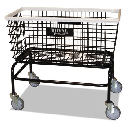 Large Wire Laundry Cart, Metal, 19" x 15.75" x 33.5", Black1