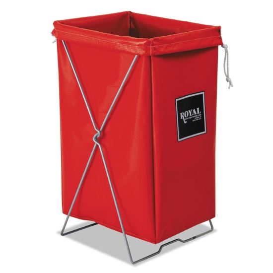 Hamper, Hamper Bag and Stand, 30 gal, 15w x 16d x 30h, Steel/Vinyl, Red1