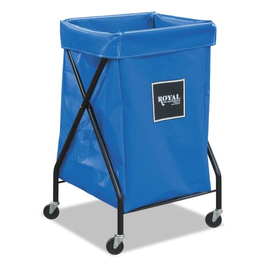 X-Frame Cart, Synthetic Fabric, 6-Bushel, 7.47 cu ft Bin, 20" x 22" x 36", Blue1