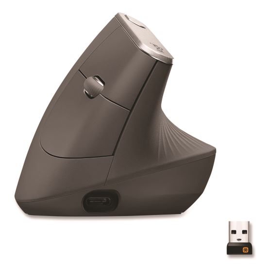 MX Vertical Advanced Ergonomic Mouse, 2.4 GHz Frequency/33 ft Wireless Range, Left/Right Hand Use, Graphite1