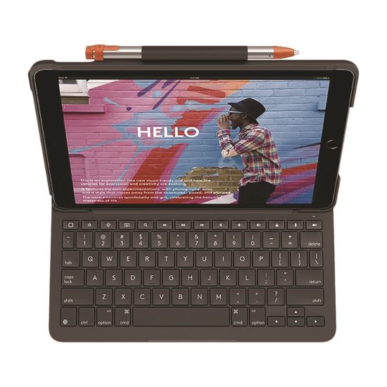 Slim Folio Plastic Keyboard Case for iPad 7th, 8th Generation, Graphite1