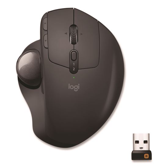 MX Ergo Plus Advanced Wireless Trackball Mouse, 2.4 GHz Frequency/33 ft Wireless Range, Right Hand Use, Black1