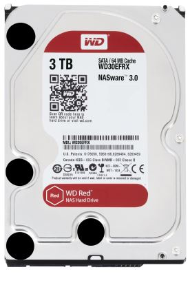 Western Digital Red internal hard drive 3 TB 5400 RPM 64 MB 3.5" Serial ATA III1