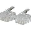 C2G Cables To Go RJ11 Modular Plug for Round Solid Cable - Phone Connector Transparent1