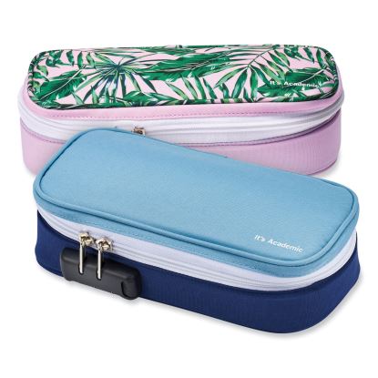 It's Academic Locking Pencil Case, 2 Compartments, 4.75" x 2.5" x 2.5", Assorted Colors, 2/Pack1