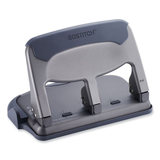 40-Sheet EZ Squeeze Antimicrobial Protected Heavy-Duty Three-Hole Punch, 9/32" Holes, Gray1