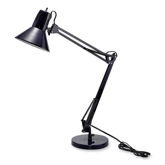 Swing Arm Desk Lamp, Multi-pivot Neck, 28.35" High, Black Base1