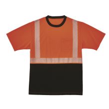 GloWear 8280BK Class 2 Performance T-Shirt with Black Bottom, XX-Small, Orange1