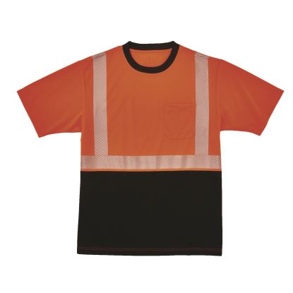 GloWear 8280BK Class 2 Performance T-Shirt with Black Bottom, 3X-Large Long, Orange1