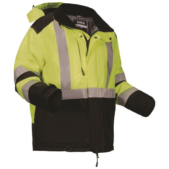 GloWear Class 3 Hi-Vis Winter Jacket with AmpliFIRE Heat Reflective Lining, X-Large, Lime1