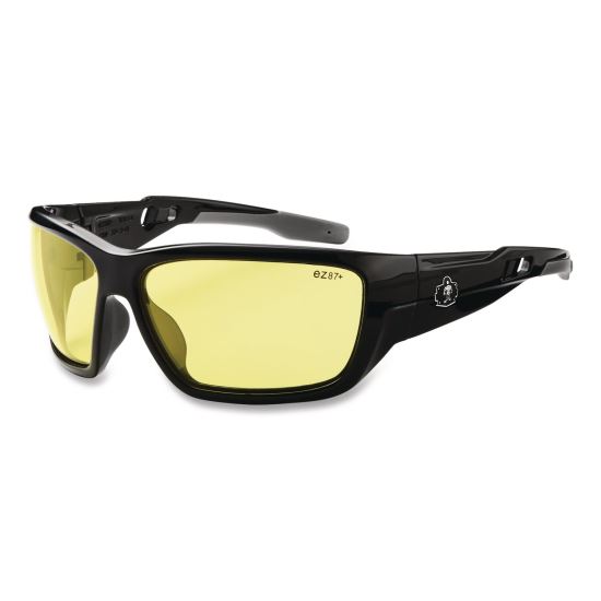 Skullerz BALDR Safety Glasses, Black Nylon Impact Frame, Yellow Polycarbonate Lens1