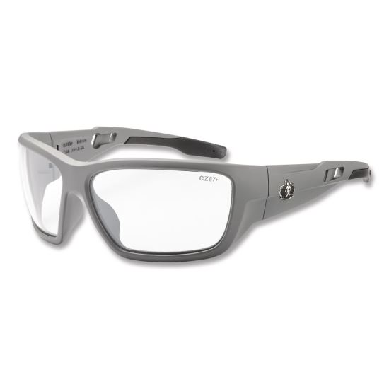 Skullerz BALDR Safety Glasses, Matte Gray Nylon Impact Frame, Clear Polycarbonate Lens1