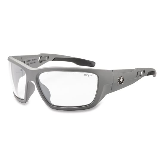 Skullerz BALDR Safety Glasses, Matte Gray Nylon Impact Frame, Anti-Fog Clear Polycarbonate Lens1
