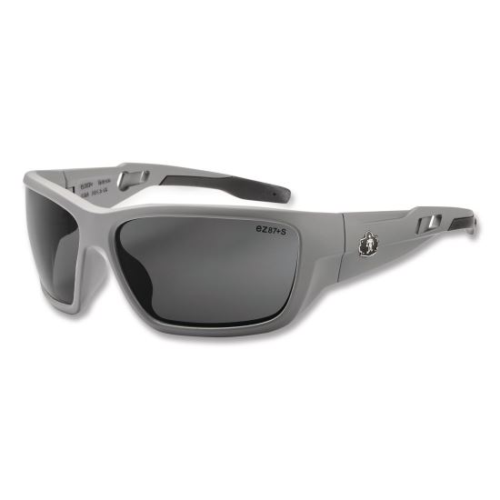 Skullerz BALDR Safety Glasses, Matte Gray Nylon Impact Frame, Anti-Fog Smoke Polycarbonate Lens1