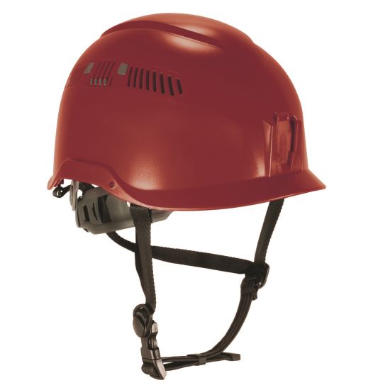 Skullerz 8977 Class C Safety Helmet with Adjustable Venting, 6-Point Ratchet Suspension, Red1