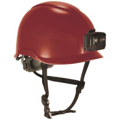 Skullerz 8976LED Class E Safety Helmet with LED Light, 6-Point Ratchet Suspension, Red1