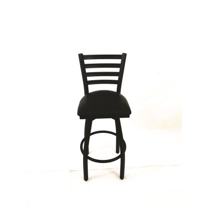 Boggs Series Barstool, Supports Up to 300 lb, 30.5" Seat Height, Black Seat, Black Back, Black Base1