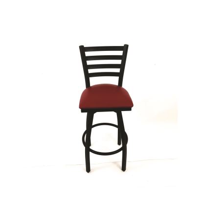 Boggs Series Barstool, Supports Up to 300 lb, 30.5" Seat Height, Burgundy Seat, Black Back, Black Base1