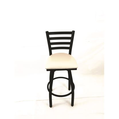 Boggs Series Barstool, Supports Up to 300 lb, 30.5" Seat Height, Cream Seat, Black Back, Black Base1