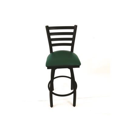 Boggs Series Barstool, Supports Up to 300 lb, 30.5" Seat Height, Green Seat, Black Back, Black Base1