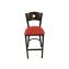 Circle Series Barstool, Supports Up to 300 lb, 28.5" Seat Height, Red Seat, Dark Walnut Back, Black Base1