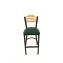 Eagle Series Barstool, Supports Up to 300 lb, 28.5" Seat Height, Green Seat, Natural Back, Black Base1