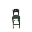 Liberty Series Barstool, Supports Up to 300 lb, 28.5" Seat Height, Green Seat, Dark Mahogany Back, Black Base1