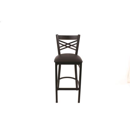 X Series Barstool, Supports Up to 300 lb, 29.5" Seat Height, Black Seat, Black Back, Black Base1