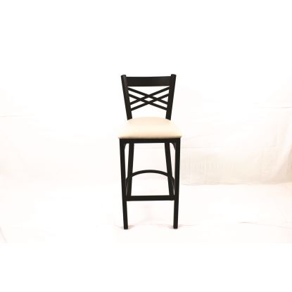 X Series Barstool, Supports Up to 300 lb, 29.5" Seat Height, Cream Seat, Black Back, Black Base1