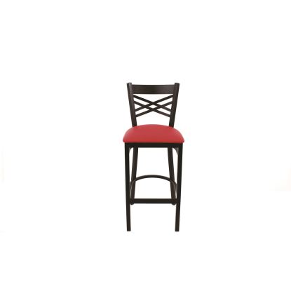 X Series Barstool, Supports Up to 300 lb, 29.5" Seat Height, Red Seat, Black Back, Black Base1