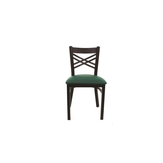 X Series Chair, Supports Up to 300 lb, 18" Seat Height, Green Seat, Black Back, Black Base1