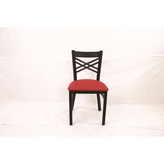 X Series Chair, Supports Up to 300 lb, 18" Seat Height, Red Seat, Black Back, Black Base1