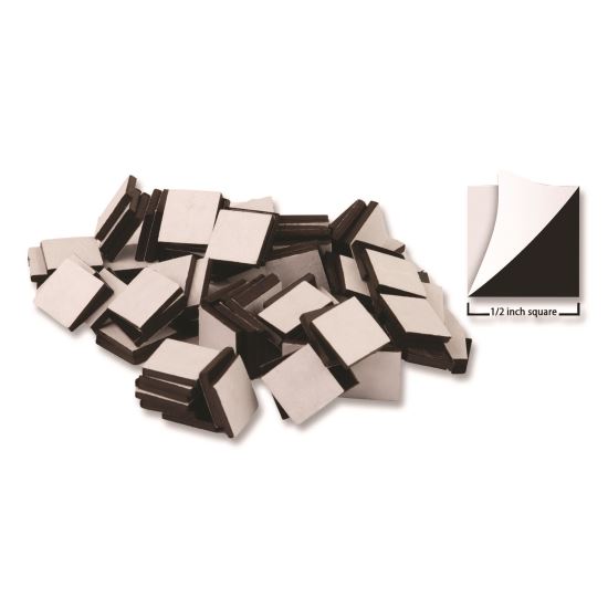 Adhesive Magnetic Squares, Black, 0.5", 100/Set1