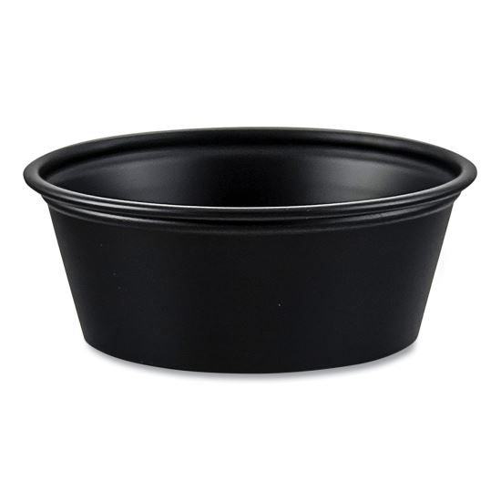 Portion Containers, 1.5 oz, Plastic, Black, 250/Bag, 10 Bags/Carton1