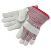 Economy Grade Leather Gloves, White/Red, X-Large, 12 Pairs2