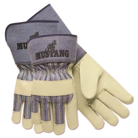 Mustang Premium Grain-Leather-Palm Gloves, 4.5" Long, Medium, Dozen1