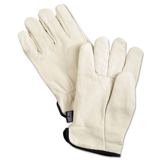 Premium Grade Leather Insulated Driver Gloves, Cream, X-Large, 12 Pairs1