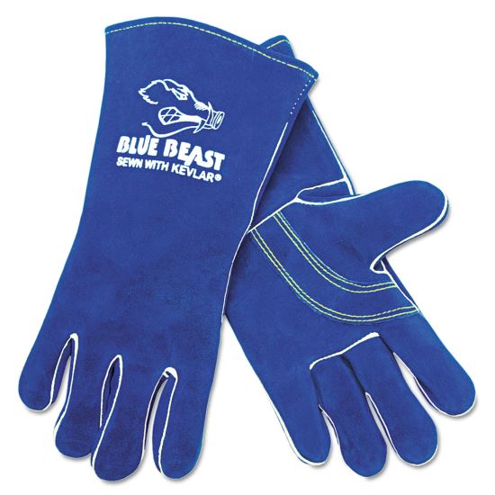 Premium Quality Welder's Gloves, Large, 13 in, Blue, Dozen1